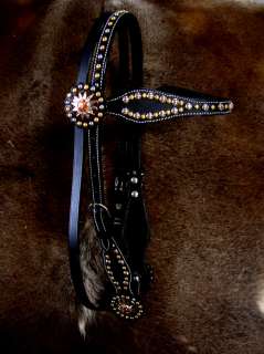 COWBOY HORSE BRIDLE WESTERN LEATHER WORKING HEADSTALL TACK BLACK RODEO 