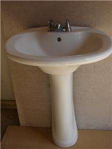 Beautiful Large White Pedestal Sink & Faucet In   