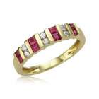 Jewelry Adviser 14K Yellow Gold Ruby & Diamond Ring