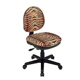 Chenille Contemporary Adjustable Swivel Chair with Flex Back   Tiger 