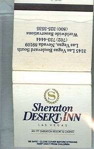 SHERATON DESERT INN CASINO (LAS VEGAS) MATCHBOOK  CMPLT  