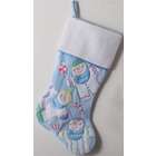 Sterling 20.5 Blue Fleece Cuffed Babys First Christmas Stocking
