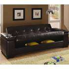 Coaster Company Vinyl Tufted Storage Futon in Dark Brown