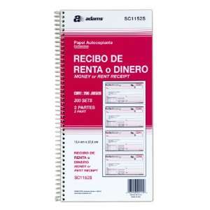 Adams Recibo Renta o Dinero (Spanish Language Rent or Money Receipt 