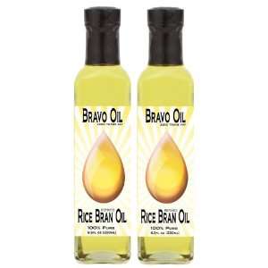 Bravo Oil   Rice Bran Oil, 100% Pure, 2 8.5oz Glass Bottles  
