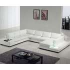 Tosh Furniture Franco Collection Modern Sectional Sofa   White