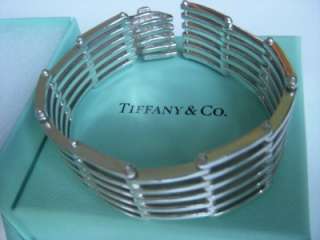 RARE Tiffany & Co. 18K White Gold & Sterling Silver Gatelink Bracelet 