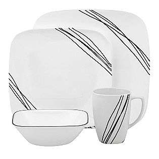 Corelle Square Simple Sketch 16 Piece Dinnerware Set  For the Home 