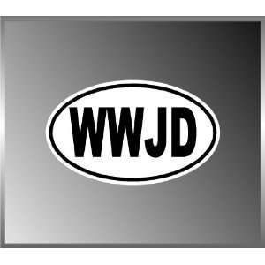  WWJD What Would Jesus Do Christian Vinyl Euro Decal Bumper 