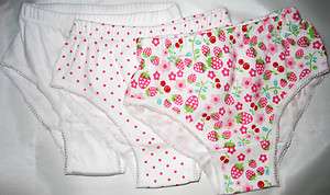   Too Girls Cotton Strawberries Underwear 3 Pack NWT Size 12  