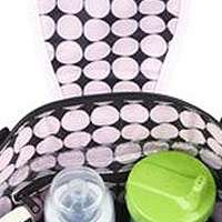 Carters Tonal Dot Diaper Bag in Black and Pink   Carters   Babies 