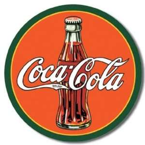 Coke Coca Cola Round 30s Bottle Logo Retro Tin Sign 