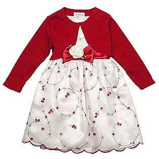 Toddler Girls Embroidered Dress with Glitter Shrug  Youngland Baby 