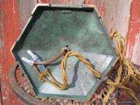 Antique Slag Glass Table Lamp Bronze Green Verdigri c1910  