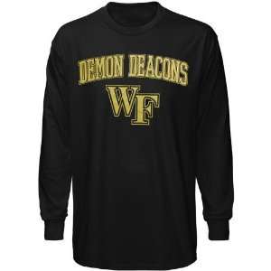 Wake Forest Demon Deacons Black Universal Logo Long Sleeve T shirt 
