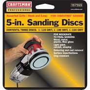 Craftsman Professional 5 in. Assorted Grits Sanding Discs 