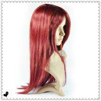  Long Dark RED Cosplay Party Straight full wigs Wig hair 66cm Synthetic