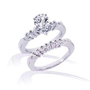  1 Ct Pear Shaped Diamond Engagement Wedding Rings Tapered 