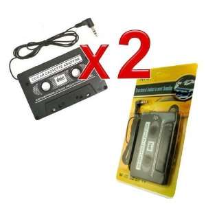  Universal Car Audio Cassette Adapter, Black. Qty 2 