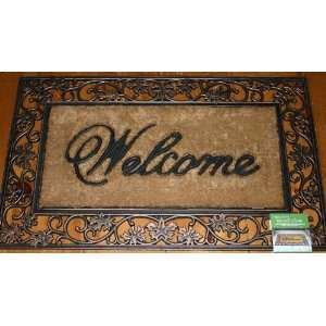  Welcome mat with leaf scroll Patio, Lawn & Garden