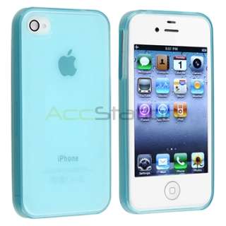 Clear Frost Light Blue Skin Gel TPU Soft Rubber Case Cover for iPhone 