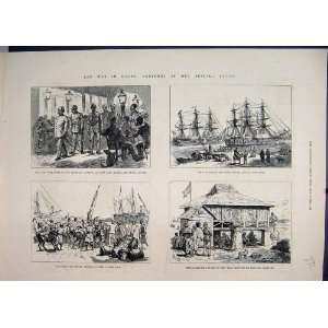  1882 War Egypt Ships Cattle Port Said Garrison Soldiers 