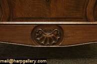 Country French Carved Antique Oak Bed  