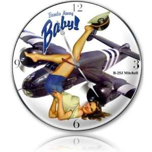   Away Baby Pinup Girls Clock   Victory Vintage Signs
