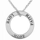 SilverBin Sterling Silver Faith Hope Love Circle Necklace