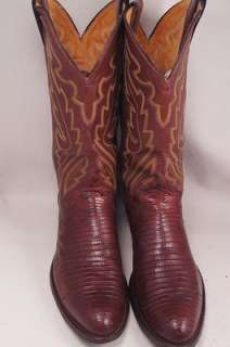 Justin Lizard Brown 10 D Mens Western Boots  