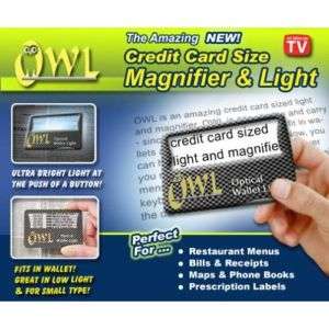 OWL Credit Card Size Magnifier & Light  