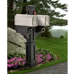Newport Plus Mailbox Post   Color White  Mayne Inc. Outdoor Living 