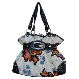  Belted Multi Colored Soft Texturered Leatherette Shoulder Handbag 