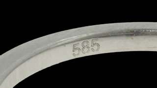 95 CT F SI1 GIA Round Diamond 14k White Gold Ring  