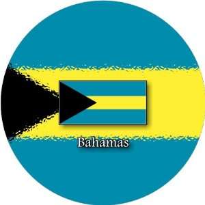    58mm Round Badge Style Keyring Bahamas Flag