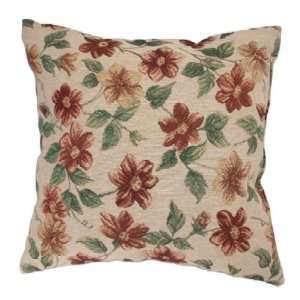 Monica Terra Cotta 17x17 Floral Tapestry Decorative Pillow Made in 