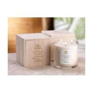  Scented 3  Wick Candle Jar in Wooden Crate (White) (4.75H 