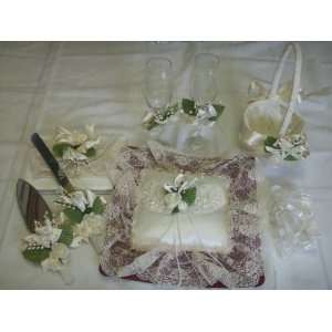 9 Pc Ivory Wedding Bridal Accessory Set Supply Includes 