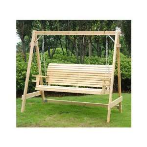    Outsunny 5 Wood Porch Swing with Chain Patio, Lawn & Garden