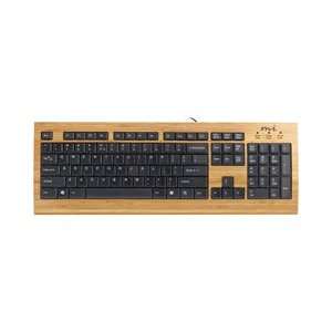    104KEY Keyboard Solid Bamboo Housing Eco Friendly Electronics