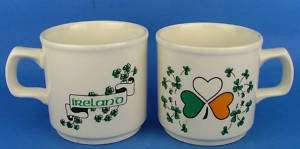 Carrigdhoun Pottery Co op Cork Ireland Clover Mugs  