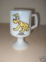 Vintage Walt Disney Pluto TALL Mug Glass Cup  