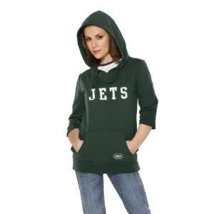 New York Jets Womens Laser Cut 3/4 Sleeve Pullover Hoodie   by Alyssa 