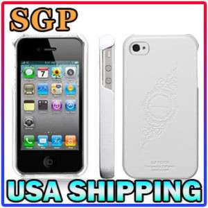 SGP Verizon iPhone 4 Leather Grip Case Infinity White  
