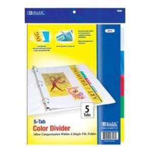  BAZIC 3 Ring Binder Dividers With 5 Tabs Case Pack 24 
