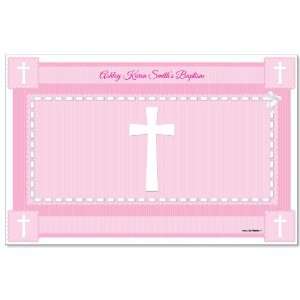   Delicate Pink Cross   Personalized Baptism Placemats Toys & Games