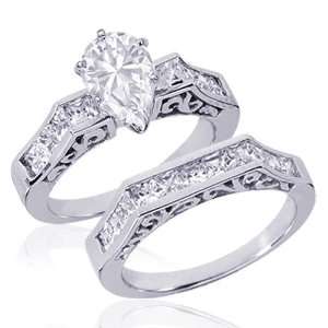   Shaped Diamond Wedding Rings Channel Set CUTVERY GOOD 14K SI1 F EGL