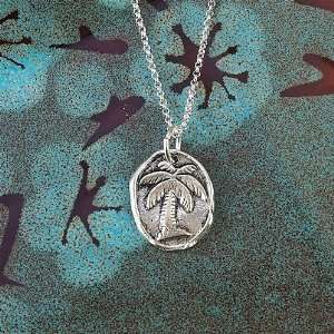  Wax Insignia Silver Wax Seal Charm Pendant Palm Tree 