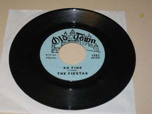 DOOWOP 45RPM RECORD THE FIESTAS OLD TOWN 1062  