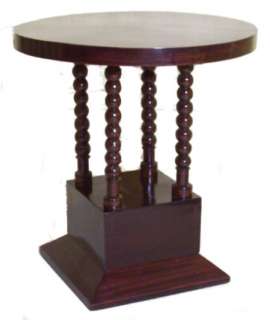 Austrian Art Deco Mahogany Pedestal Side Table  